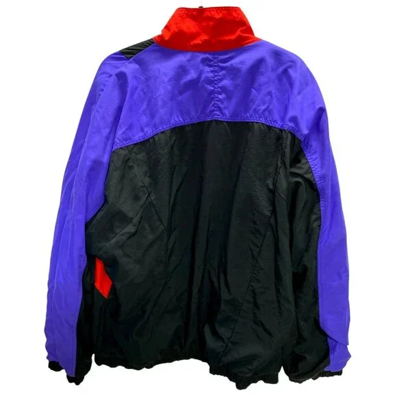 Vintage Gary Mandel Windbreaker Retro Jacket XL Black Red Purple 80s 90s Y2K - Picture 7 of 7